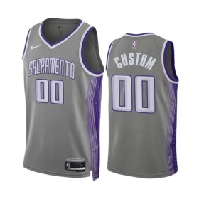 Dres Sacramento Kings Prilagođeni Nike 2022-23 City Edition Sivo Swingman